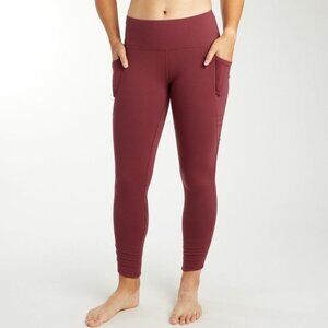 Oiselle Triple Threat Moto Pocket Legging 2/XS Crimson Red Maroon Tights